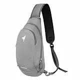 PivotWing Schultertasche Herren Damen Leicht Atmungsaktiv Bequem Sling Bag Klein Umhängetasche Reisen Wandern Brusttasche Wandern Spazierengehen Alltagsrucksack, Hellgrau Einheitsgrösse
