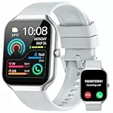 Smartwatch Herren Damen, 1.96' Smart Watch Bluetooth Anrufe, Fitnessuhr Herzfrequenz Schlafmonitor Schrittzähler Uhr, 113+ Sportmodi Sportuhr, IP68 Wasserdicht Fitness Tracker für iOS Android, Grau