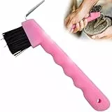 Jeffers Hufkratzer und Bürste für Pferde, Rosa – Hufreinigungswerkzeug für Pferde, Hufpflege, Hufpflege, langlebiger Hufkratzer mit steifen Borsten, 10,2 cm, handlicher Griff