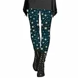 Generisch Weihnachtsleggings für Damen, Weihnachten, Kostüm, Leggings, Workout, Laufen, Weihnachten, Strumpfhose, Stretch, lustige Hose Leafigure Leggings Damen High Waist WeihnachtskostüM Sexy