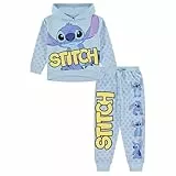 Disney Stitch & Angel Mädchen Fleece-Sweatshirt & Jogginghose Set – Mädchen 2 - 16, Hellblau, 4-5