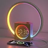 LIORQUE Tageslichtwecker Lichtwecker Sonnenaufgang Sonnenuntergang Simulation, Wecker mit Licht und Wake Up Light, 20 Helligkeitsstufen, 12 Farblicht, Snooze, Geschenk Erwachsene-Kinder