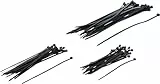 BGS Diy 1789 | Kabelbinder-Sortiment | 75-tlg. | schwarz | 100-120 - 200 mm | Set | Nylon