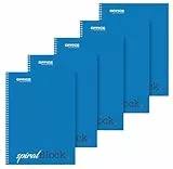 Office Products Spiral-Notizblock A5 Kariert / 5er Packung - 5 Stück / 80 Blatt / 160 Seiten/Notizbuch Spiralblock Collegeblock mit Spiralbindung Schulblock Schreibblock