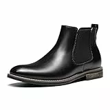 Bruno Marc Herren Chelsea Boots Leder Stiefel Stiefeletten SCHWARZ Leder URBAN-06-1 Größe 44EU/10.5US