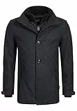 Indicode Herren Brittany Kurzmantel mit Stehkragen | Herrenmantel Wollmantel Mantel Männer Charcoal Mix, XL