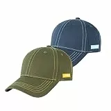 riverso Herren Cap RIVNoel 2er Pack Baseballcap Snapback Kappe Sport Verstellbare Outdoor Mütze Basic Einfarbig 100% Baumwolle Einheitsgröße Grün Blau, Größe:One Size, Farbe:Farbmix 10