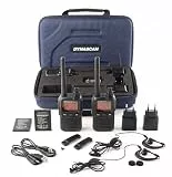 Dynascan AD-09+ Plus PMR-446 Funkgerät 2er-Set mit Koffer & Headsets - Lizenzfreies Mini Walkie-Talkie USB Aluminium-Chassis