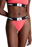 Calvin Klein Damen Bikinihose Cheeky High Rise Bikini mit Logobund