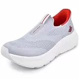 JACKSHIBO Hände frei Slip in Herren Schuhe Slip on Sneakers Fußbogenstütze Orthopädische Schuhe Memory Foam Walkingschuhe Mit Weite Zehenbox Nullabsatz Sohlen,Grau,43 EU
