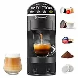 Magician2 5 in 1 Kapselmaschine für Nespresso, Dolce Gusto, Lavazza A Modo Mio, ESE 44 Pads und Kaffeepulver, 20 Bars, 1400W, 1,2 L, LED-Display, Espressomaschine | Kaffeemaschine für Zuhause und Büro