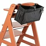 Hochstuhl Organizer, 1 Set, aus Filz, Schwarz, passend für alle Marken und Modelle, mit vielen Taschen für Babysachen Organisation, hängende Aufbewahrungstasche Kinderhochstuhl, Rückenlehne Stauraum