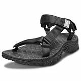 OutPro Sandalen Damen Wandersandalen Leichte, wasserdichte Trekkingsandalen für Strandurlaub & Freizeit SportSandalen für Outdoor-Aktivitäten,Schwarz,39