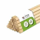 Holzstäbe rund aus Buche natur, Ø 8 mm Länge 30 cm, 20 Stück, Zum Basteln, Modellbau, DIY Handwerk