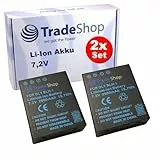 2X Trade-Shop Li-Ion Akku 7,4V / 2600mAh kompatibel mit Olympus OM-D E-M1 Mark II, E-M1 Mark III, E-M1X, Batteriegriff HLD-9, Ersatz für Olympus BLH-1