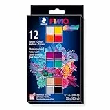 STAEDTLER 8043 C12-1 FIMO professional ofenhärtende Modelliermasse. Kartonetui mit 12 sortierten Basic-Farben.