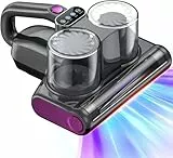 YUFAC Milbensauger für Matratze, 16Kpa 500W Matratzenreiniger Bettstaubsauger mit UV-Licht, HEPA-Filter, Heißluftfunktion, Staubmilben-Sensor, Handstaubsauger für Matratze Sofa Bett, Dunkelgrau