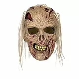 Boland 97609 - Zombie Kopfmaske aus Latex mit Haaren, Horrormaske für Kostüme, Halloween und Karneval, Totenkopf