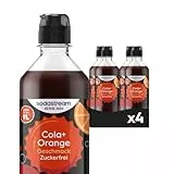 Sodastream drink mix Cola + Orange zuckerfrei – zuckerfreier Sirup für gesprudeltes & stilles Wasser, 4er Pack (4 x 440 ml), ergibt bis zu 9L Fertiggetränk