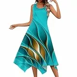 HSUAYEUD Brautkleid Herbstkleid Damen Maxi Kleid Damen Kleider Sommer Lang Langärmliges Kleid Vintage Kleider Damen Grünes Kleid Damen Kleider Damen Satin Kleid Lang Abendkleid Rosa Grün XL
