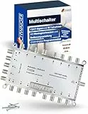 SCHWAIGER 5224 SAT Multischalter 1 auf 16 I SAT-Verteiler für 16 Teilnehmer I Satelliten-Multiswitch aus Aluminium I energieeffizient & zuverlässig I 16-Fach Verteiler für Satellitensignale