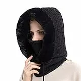 TAGVO Sturmhaube Gesichtsmaske Damen, Warme Balaclava Gesichtsmaske Winddichte Vollgesichtsmaske, Verstellbare Skimaske Kapuzenschal, Winter Fleecemütze für Skifahren Radfahren - Universalgröße