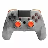 Snakebyte GAMEPAD 4S - grau/orange - Wireless Bluetooth Controller kompatibel mit PlayStation 4 / PS4 Slim/Pro, Analoge Dual Joysticks, Kopfhöreranschluss, Touchpad und Dual Vibration Feedback