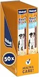 Vitakraft Beef Stick Low Fat, Hundeleckerli, Fleischstick Pute, Hunde Trainingsleckerli, für Hunde mit Gewichtsproblemen, ohne Zusatz von Zucker (50x 12g)