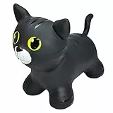 GERARDO'S Toys Jumpy Hüpftie Schwarze Katze - Hüpftiere ab 1 Jahr und ab 2 Jahre, Hüpftier Kinder, Aufblasbare Tiere Spielzeug Draussen oder Drinnen für Kleinkinder ab 12 Monaten, Inklusive Luftpumpe