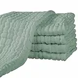 Yoofoss Mullwindeln Spucktücher 5er Set 65x65 cm Mulltücher 100% Baumwolle Stoffwindeln Saugstark Faltwindeln für Baby Kochfest Premium Qualität Dunkelgrün