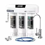 Frizzlife SP99 Untertisch Wasserfilter mit Wasserhahn, 0,5 Mikron 3-Stufen, NSF/ANSI 42&53 zertifiziert, entfernt 99,99% Blei, Chlor, Anti-Kalk-Technologie verlängert die Filterlebensdauer
