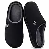 RockDove Herren Original Zweifarbige Hausschuhe mit Rückstellschaum, 48 EU, Schwarz und Grau