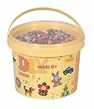 Hama Perlen 180-67 Bügelperlen im Eimer Nr. 180 mit ca. 10.000 bunten Midi Bastelperlen mit Durchmesser 5 mm in Volltonfarben Mix, Mehrfarbig, kreativer Bastelspaß für Groß und Klein