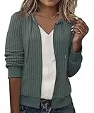 ABYOVRT Damen Hoodie Sweatjacke Kapuzenpullover Langarm Sweatshirt Kapuzenjacke Reißverschluss Jacke für Herbst Winter,Militärgrün,M