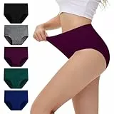 NUOZA Unterwäsche Frauen Bauchweg Unterhosen Damen Baumwolle High Waist Wochenbett Unterwäsche Shapewear Slips Damen Unterhose Schlüpfer 5er Pack Pantys Schwarz Grau M