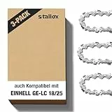 3 tallox Sägeketten 3/8' 1,1 mm 40 TG für 25 cm Schwert kompatibel für Einhell GE-LC 18/25 Li, Makita, Husqvarna, Oregon und mehr