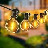 btfarm 15M Lichterkette Außen mit Fernbedienung & Timer, Dimmbar LED Outdoor Lichterkette Strom, IP44 Wasserdicht Wetterfest Lichterkette Glühbirnen für Garten Terrasse Party Weihnachten, Warmweiß