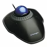 Kensington Orbit TrackBall, Kabelgebundene ergonomische TrackBall-Maus mit Scroll-Ring, 40 mm Kugel, Kompatibel mit Windows & macOS, für Rechts- und Linkshänder, Schwarz/Blau, K72337EU