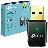 TP-Link Archer T2U AC600 USB WLAN Stick Adapter (433MBit/s 5GHz, 200MBit/s 2,4GHz, WPA und WPA2-Verschlüsselungs-Standard, Unterstützt Windows 11/10/8.1/8/7/XP, Mac OS 10.15 und früher) schwarz/gold