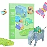 Bastelpapier falten,Bastelsets zum Falten von Papier - -Tier-Bastelpapier-Set - Kunst- und Bastelprojekte, einfache Papierfaltkunst, pädagogisches Spielzeug für und Mädchen im Vorschulalter