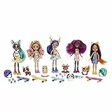 Enchantimals HJH67 - City Tails Skater Multipack, Set mit mehr als 15 Teilen und 4 Puppen (15,2 cm) und Skateboard- und Rollschuhzubehörteilen, Spielzeug Geschenk für Kinder ab 4 Jahren