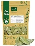 BIO Lorbeerblätter 75g getrocknet Lorbeer Blätter | Premium BIO-Qualität handverlesen | Organic Bay Leaves | OmVeda