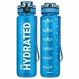 Sahara Sailor Trinkflasche, Sport Trinkflasche, [BPA-frei Tritan] 1L/500ML/750ML Auslaufsicher Sport Wasserflasche, Sportflasche für Fahrrad, Camping, Yoga, Gym (1 Flasche)