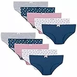 LOREZA ® 10er Pack Mädchen Slips Unterwäsche aus Baumwolle (140/146, Modell 9)
