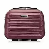 WITTCHEN Skyspeed Line Kosmetikkoffer Reisegepäck ABS Hartschalenkoffer Kulturbeutel Kosmetiketui Kosmetiktasche Damen Schultergurt Elastischer Koffergurt Maroon Lufthansa/Eurowings/Ryanair/Condor