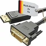 KabelDirekt – DisplayPort auf DVI Adapter Kabel – 2x 2m (Kabel mit störungsfester Schirmung für Grafikkarten mit DP-Ausgang zu Monitoren mit DVI-Eingang, 1920×1200 bei 60Hz – unidirektional)