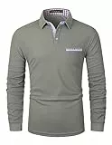 LIUPMWE Poloshirt Herren Langarm Golf T-Shirt Casual Tops Klassisches Polohemd M-3XL,Grau-01,L