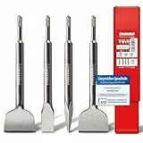 SCHWABENBACH® SDS PLUS Meißel Set - 4tlg. 25mm + 50mm + 50mm (Abgewinkelt) + Spitzmeißel - EXTREM ROBUST- Meissel kompatibel mit Bosch Hilti Bohrhammer - Premium Fliesenmeissel (kein SDS MAX)