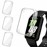ivoler 3 Stücke Hülle mit Schutzfolie für Samsung Galaxy Fit 3, Vollständige Abdeckung Stoßfest Kratzfest Schutzhülle Ultradünne Weiche TPU Displayschutz Case, Transparent