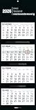4-Monatskalender Black 2026 - Büro-Kalender 33x20 cm (geschlossen), 33x100 (geöffnet) - faltbar - mit Datumsschieber - Alpha Edition